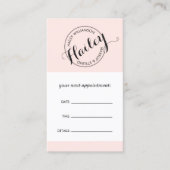 ヴィンテージスタンプのロゴピンクアポイントメント 予約カード (正面)