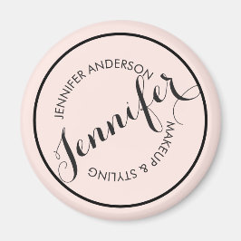 ヴィンテージスタンプのロゴメイクアップと美しいピンク マグネット