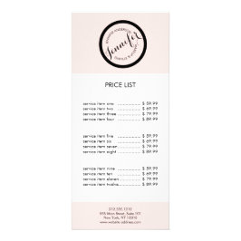 ヴィンテージスタンプのロゴメイクアップと美しいピンク ラックカード