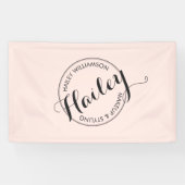 ヴィンテージスタンプのロゴメイクアップと美しいピンク 横断幕 (横)