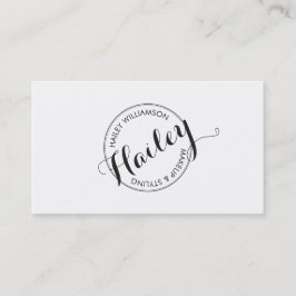 ヴィンテージスタンプのロゴメイクアップと美しいホワイト 名刺