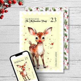 ヴィンテージスタンプキッチストナディアイエロークリスマス シーズンカード