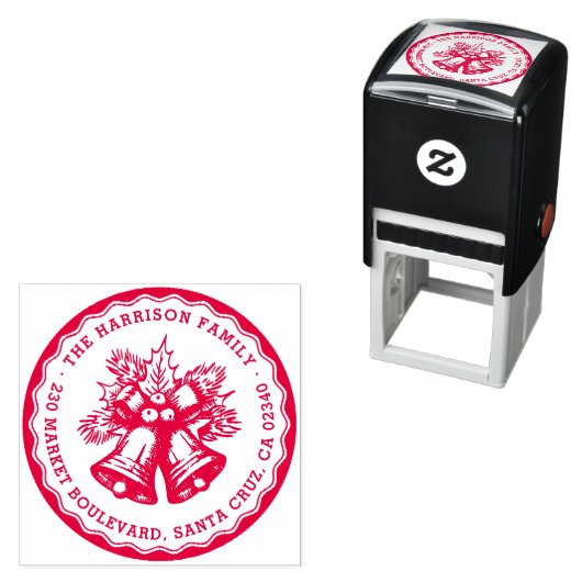 ヴィンテージスタンプクリスマスベルズ名差出人住所 セルフインキングスタンプ (インサイチュ)