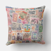 ヴィンテージスタンプトラベルテーマデコール クッション (裏面)