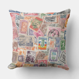 ヴィンテージスタンプトラベルテーマデコール クッション