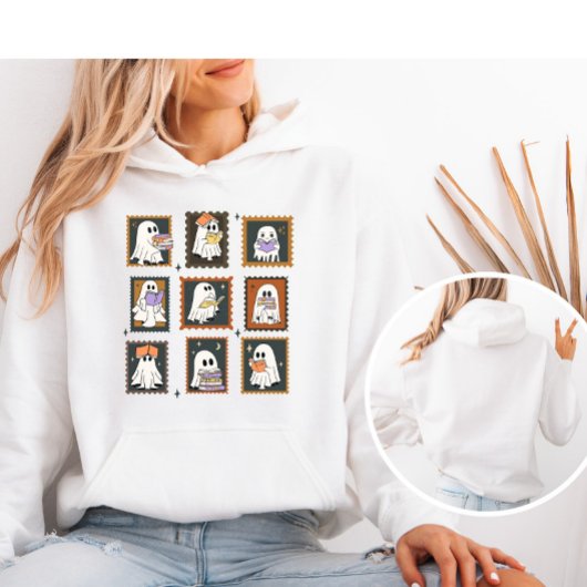 ヴィンテージスタンプハロウィン読幽霊ズ本 パーカ