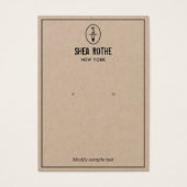 ヴィンテージスタンプモノグラムクラフトイヤリングディスプレイカード (正面)