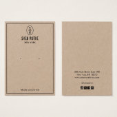 ヴィンテージスタンプモノグラムクラフトイヤリングディスプレイカード (正面&裏面)