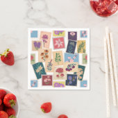 ヴィンテージスタンプ収集，レトロテーマ スタンダードカクテルナプキン (インサイチュ)