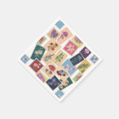 ヴィンテージスタンプ収集，レトロテーマ スタンダードカクテルナプキン (角)