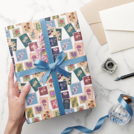 ヴィンテージスタンプ収集，レトロテーマ ラッピングペーパー (ギフト)