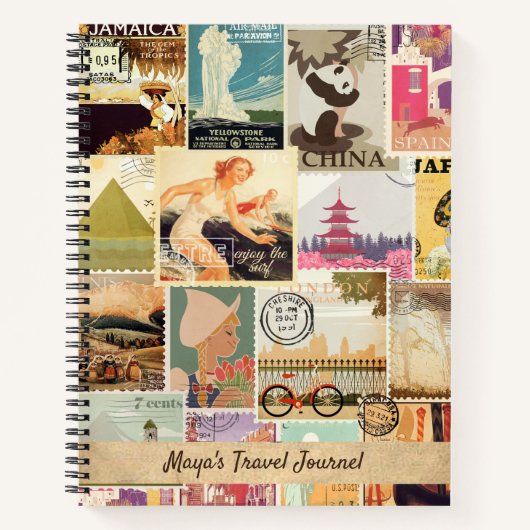 ヴィンテージスタンプ旅行 ノートブック (正面)