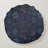 ヴィンテージスタンプ枕 – 濃 ラウンドクッション (裏面)