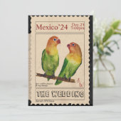 ヴィンテージスタンプ結婚式招待状 招待状 (スタンド正面)