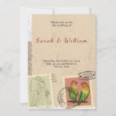 ヴィンテージスタンプ結婚式招待状 招待状 (裏面)