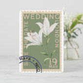 ヴィンテージスタンプ結婚式招待状 招待状 (スタンド正面)