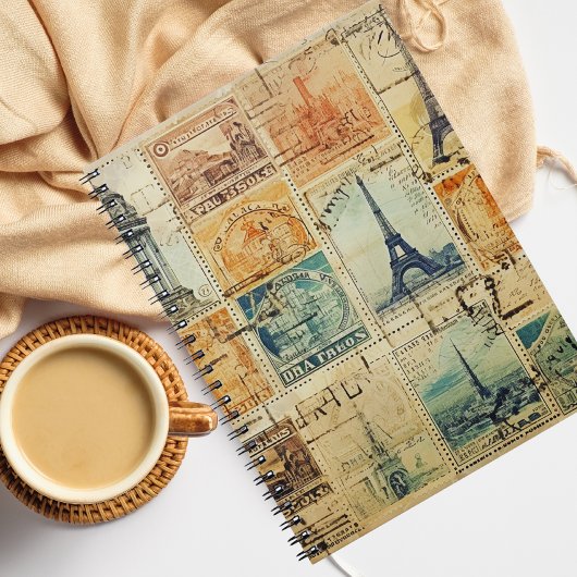 ヴィンテージスタンプ緩和曲線ノートブック ノートブック