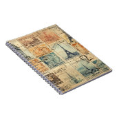 ヴィンテージスタンプ緩和曲線ノートブック ノートブック (右側)