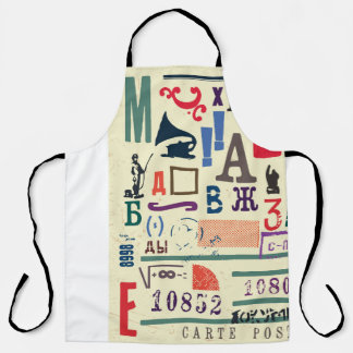 ヴィンテージスタンプ：ドキュメントデコル エプロン