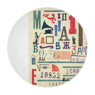 ヴィンテージスタンプ：ドキュメントデコル カッティングボード