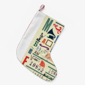 ヴィンテージスタンプ:ドキュメントデコル スモールクリスマスストッキング (正面 (吊り時))