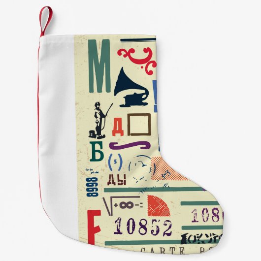 ヴィンテージスタンプ:ドキュメントデコル スモールクリスマスストッキング (正面)