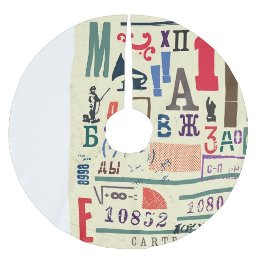 ヴィンテージスタンプ：ドキュメントデコル ブラッシュドポリエステルツリースカート (正面)