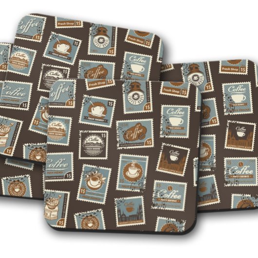 ヴィンテージスタンプ | レトロコーヒーコルクコースター コースター