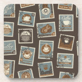 ヴィンテージスタンプ | レトロコーヒーコルクコースター コースター (正面)