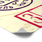 ヴィンテージスタンプ、装飾文書セット。 ポスター (角)