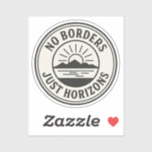 ヴィンテージスタンプ - 「No Borders, Just Horizons」 シール (シート)