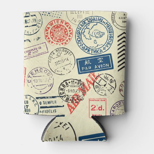 ヴィンテージスタンプ： Timeless Decorコレクション 缶クーラー (正面)