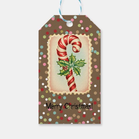 ヴィンテージスタンプChristmas Candy ギフトタグ (正面)