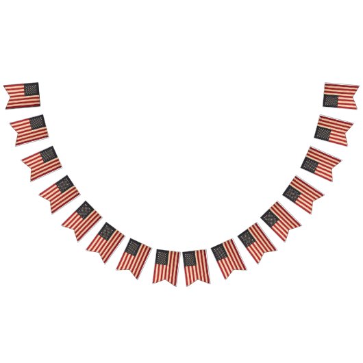 ヴィンテージスターとストライプアメリカン バンティングフラッグ (全)