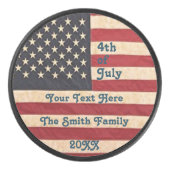 ヴィンテージスターとストライプ風化米国国旗 アイスホッケーパック (正面)