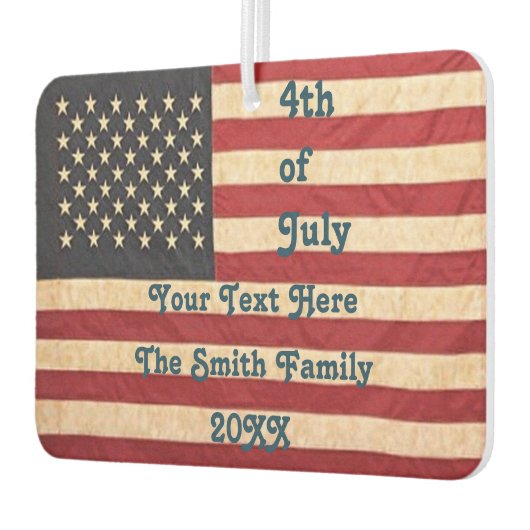 ヴィンテージスターとストライプ風化米国国旗 カーエアーフレッシュナー (左)