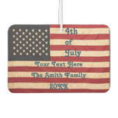 ヴィンテージスターとストライプ風化米国国旗 カーエアーフレッシュナー (正面)