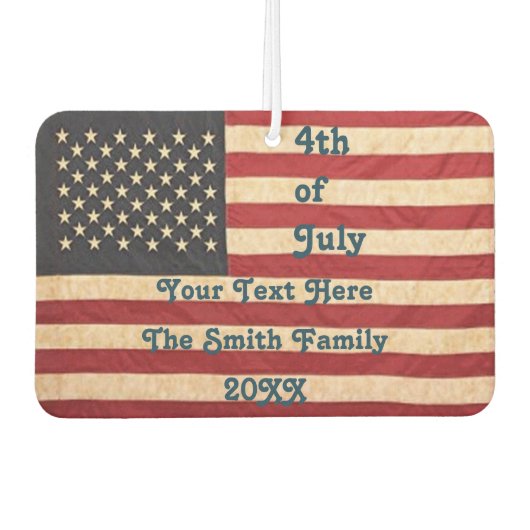 ヴィンテージスターとストライプ風化米国国旗 カーエアーフレッシュナー (正面)