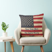 ヴィンテージスターとストライプ風化米国国旗 クッション (椅子)