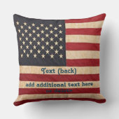 ヴィンテージスターとストライプ風化米国国旗 クッション (裏面)