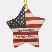 ヴィンテージスターとストライプ風化米国国旗 セラミックオーナメント (左)