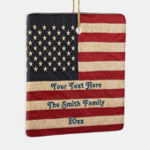 ヴィンテージスターとストライプ風化米国国旗 セラミックオーナメント (右)