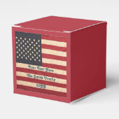 ヴィンテージスターとストライプ風化米国国旗 フェイバーボックス (正面サイド)