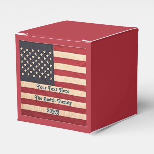 ヴィンテージスターとストライプ風化米国国旗 フェイバーボックス (正面サイド)