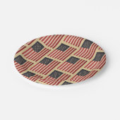 ヴィンテージスターとストライプ風化米国国旗 ペーパープレート (アングル)