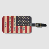 ヴィンテージスターとストライプ風化米国国旗 ラゲッジタグ (正面横)