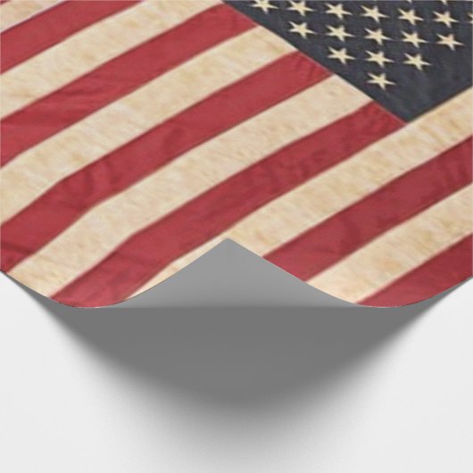 ヴィンテージスターとストライプ風化米国国旗 ラッピングペーパー (角)
