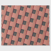 ヴィンテージスターとストライプ風化米国国旗 ラッピングペーパー (フラット)