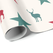 ヴィンテージスターとトナカイの包み紙 ラッピングペーパー (ロールコーナー)