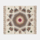 ヴィンテージスターオブベツレヘムコテージフローラキルト フリースブランケット (正面(横))